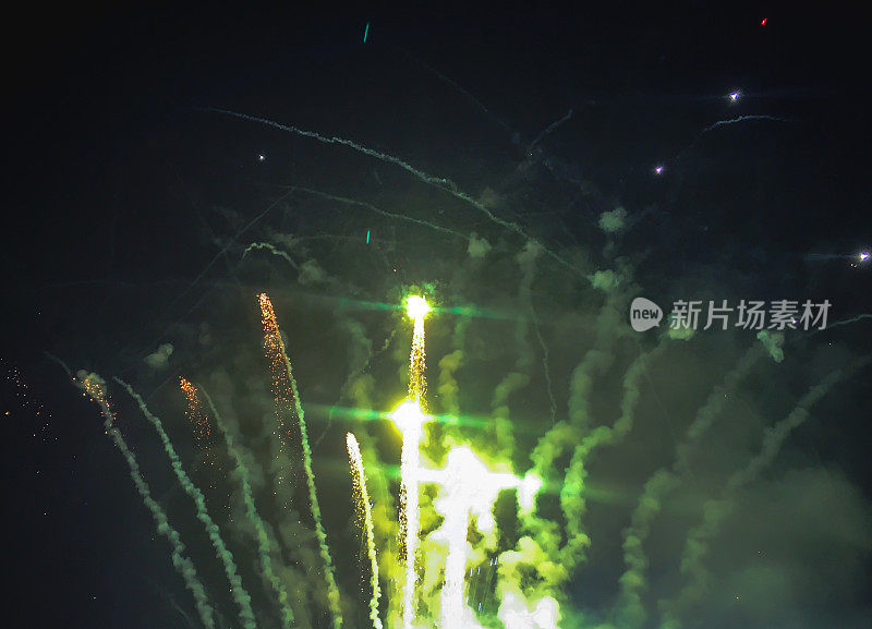 Celebrating new year with fireworks